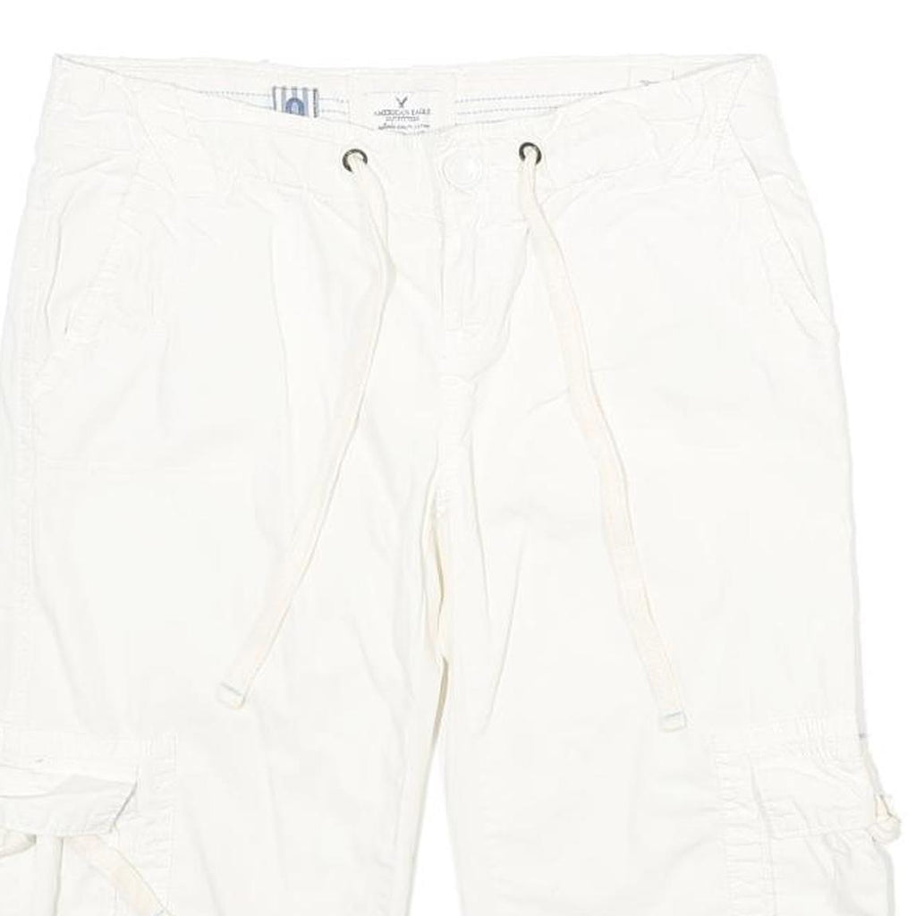 AMERICAN EAGLE Womens White Casual Cargo Shorts XXS W30 Comfortable Fit