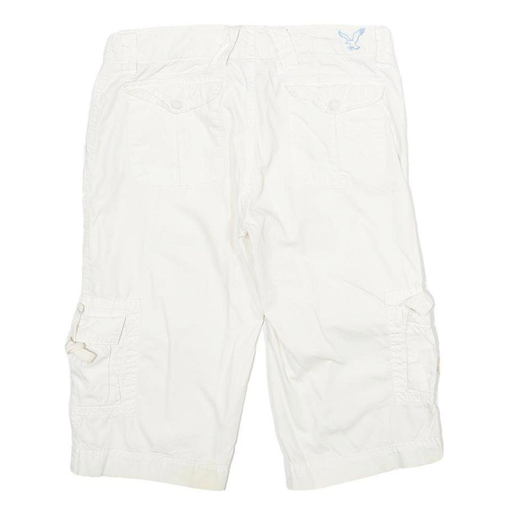 AMERICAN EAGLE Womens White Casual Cargo Shorts XXS W30 Comfortable Fit