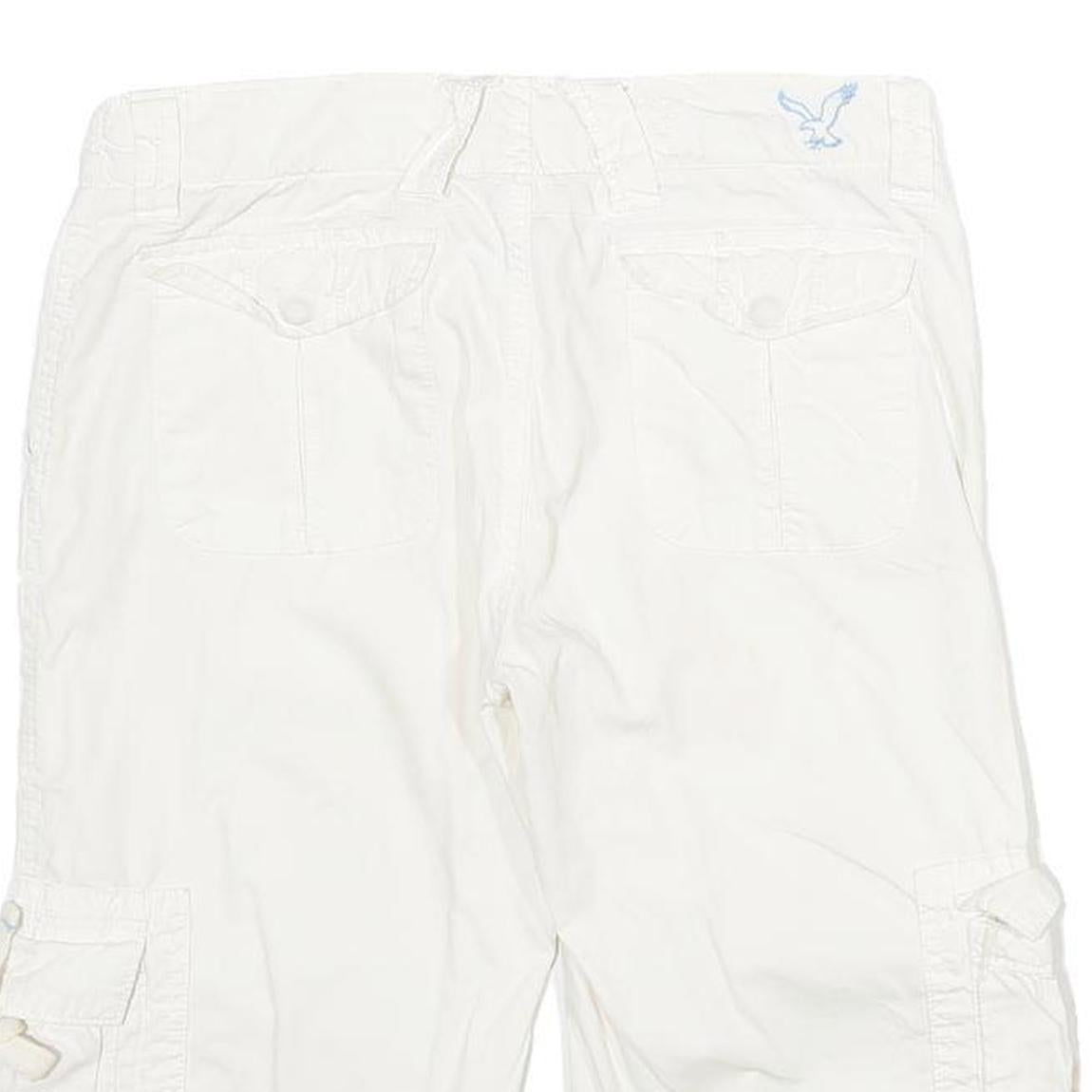 AMERICAN EAGLE Womens White Casual Cargo Shorts XXS W30 Comfortable Fit