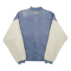 TEXX Mens Blue & Cream Button Cotton Denim Varsity Jacket XL Casual Outerwear