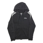 ADIDAS Womens Black Hoodie S Cotton Blend Full Zip Sports Casual Sweatshirt