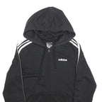 ADIDAS Womens Black Hoodie S Cotton Blend Full Zip Sports Casual Sweatshirt