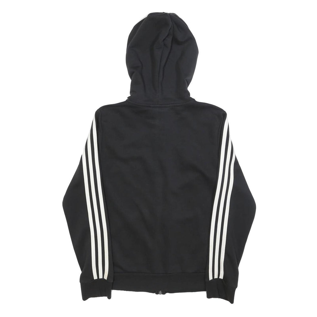 ADIDAS Womens Black Hoodie S Cotton Blend Full Zip Sports Casual Sweatshirt