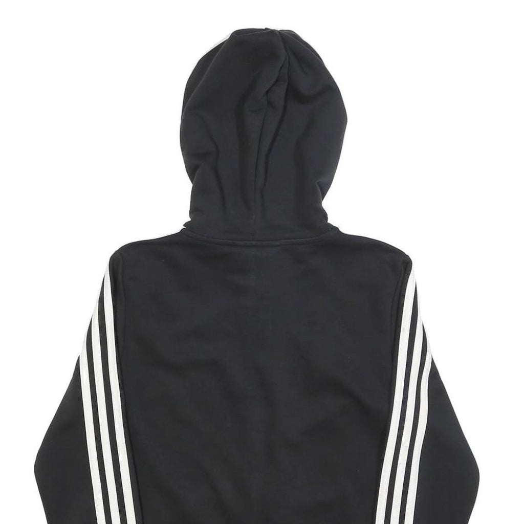 ADIDAS Womens Black Hoodie S Cotton Blend Full Zip Sports Casual Sweatshirt