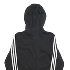 ADIDAS Womens Black Hoodie S Cotton Blend Full Zip Sports Casual Sweatshirt