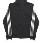 ADIDAS Womens Black Hoodie S Cotton Blend Full Zip Sports Casual Sweatshirt
