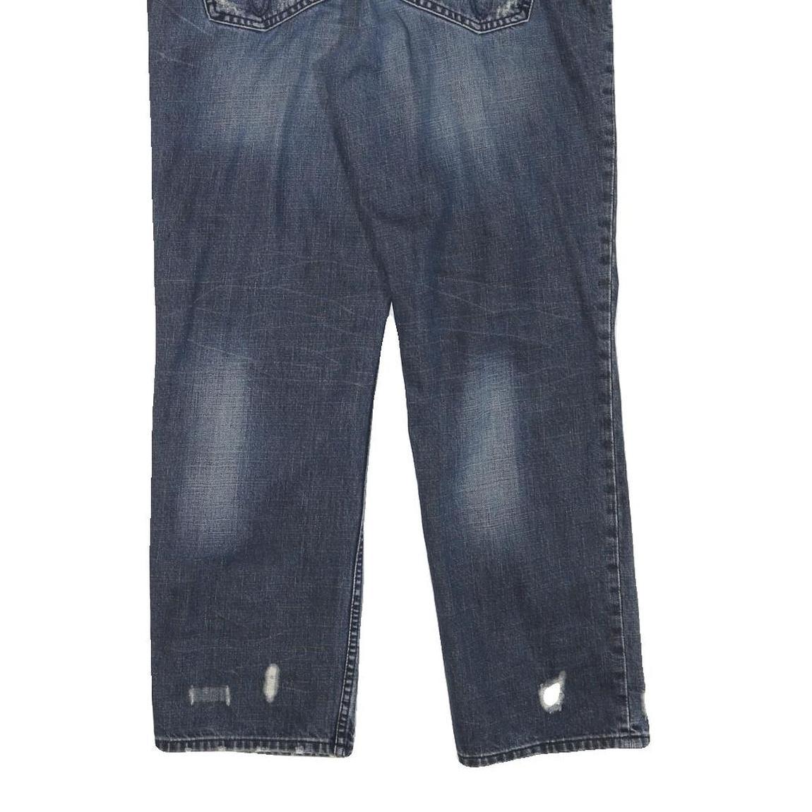 CALVIN KLEIN JEANS Mens Slim Blue Denim Medium W34 L30 Distressed Zip