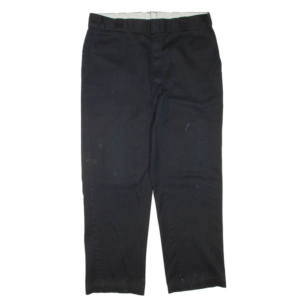 Mens Trousers Black Regular Tapered W36 L30