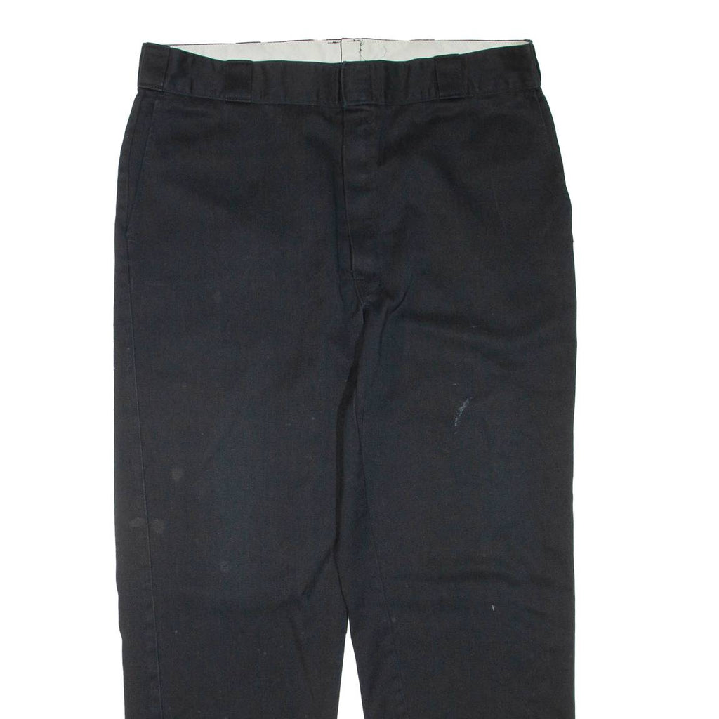Mens Trousers Black Regular Tapered W36 L30