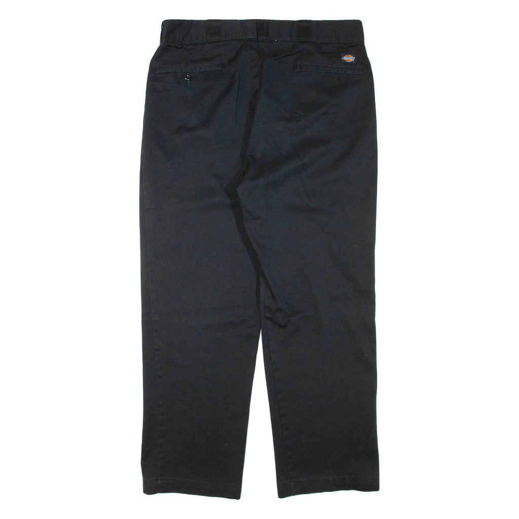 Mens Trousers Black Regular Tapered W36 L30