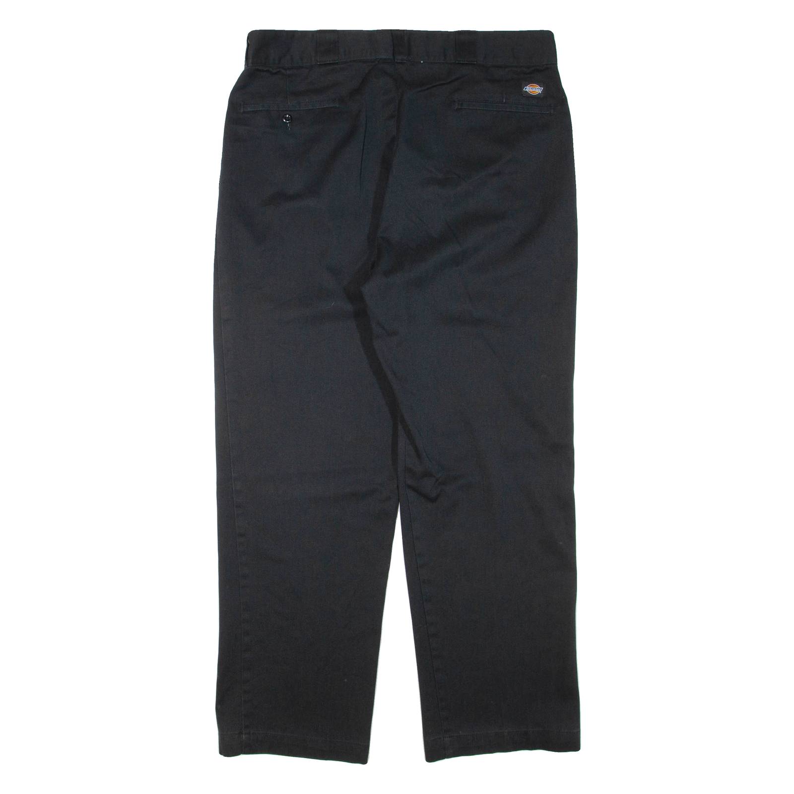 Mens Trousers Black Regular Tapered W36 L30
