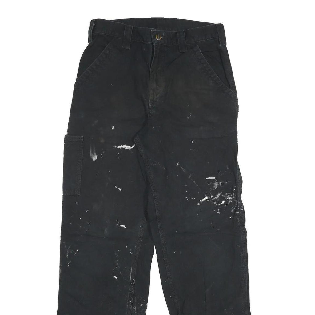 CARHARTT Mens Cotton Blend Black Relaxed Tapered Trousers W31 L34 Workwear