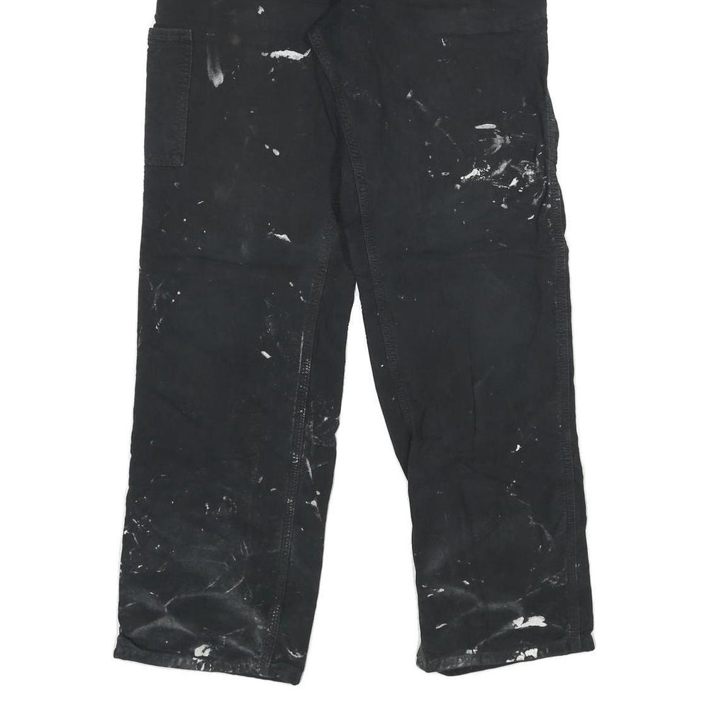 CARHARTT Mens Cotton Blend Black Relaxed Tapered Trousers W31 L34 Workwear
