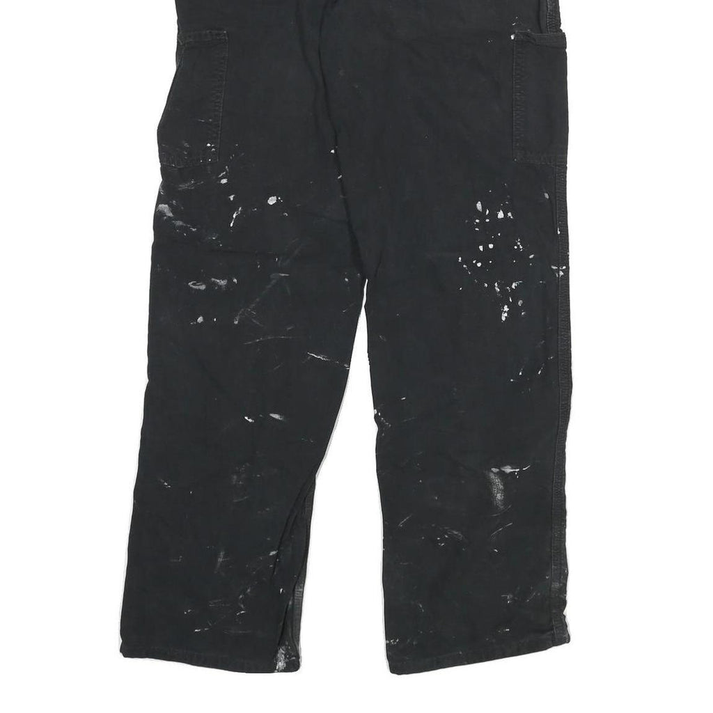 CARHARTT Mens Cotton Blend Black Relaxed Tapered Trousers W31 L34 Workwear