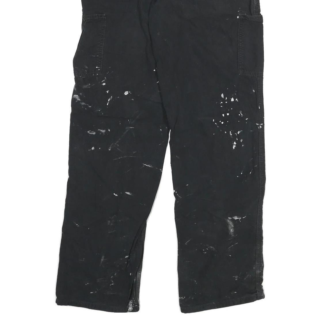 CARHARTT Mens Cotton Blend Black Relaxed Tapered Trousers W31 L34 Workwear