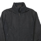 TRUSSARDI Womens Black Quilted Polyester Blend Jacket M Zip Closure Casual