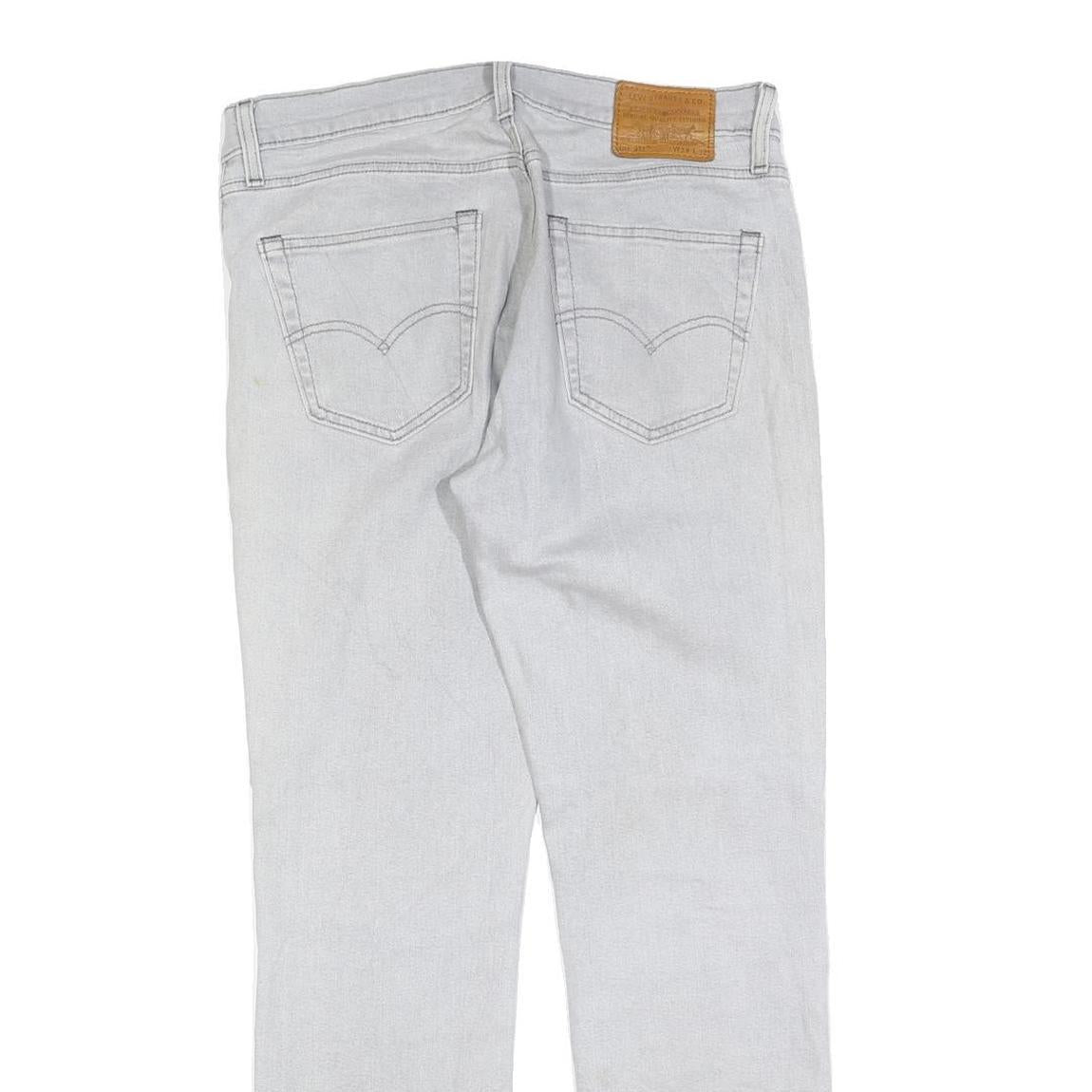 LEVI'S 511 Big E Mens Slim Jeans Light Blue Cotton Blend W34 L32 Zip Slim Fit