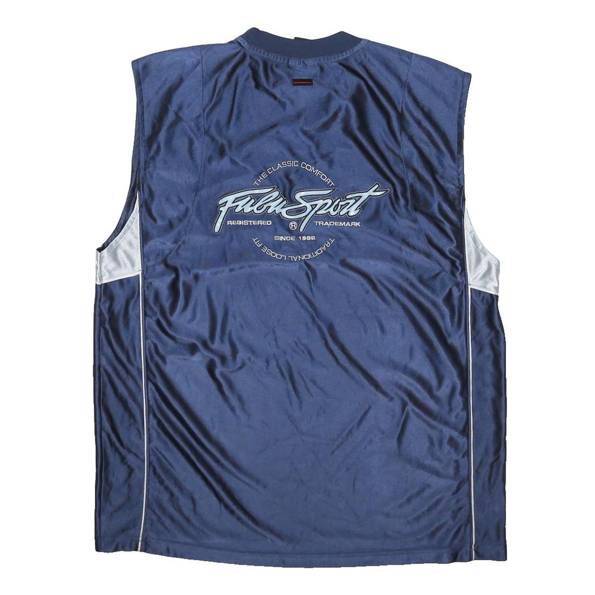 FUBU Mens Blue Sleeveless Crew Neck Sport T-Shirt M Polyester Comfort