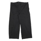 COS Womens Cotton Blend Black Relaxed Straight Trousers W36 L25 Casual Zip