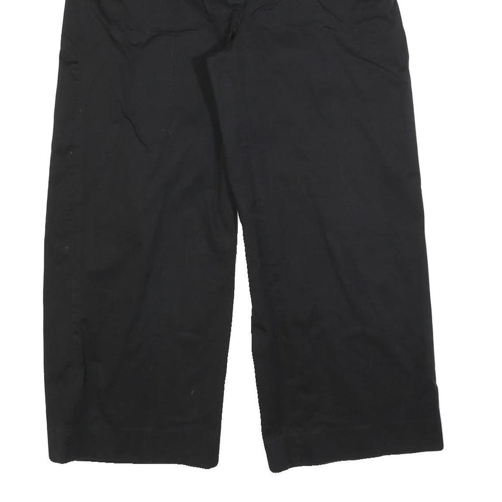 COS Womens Cotton Blend Black Relaxed Straight Trousers W36 L25 Casual Zip