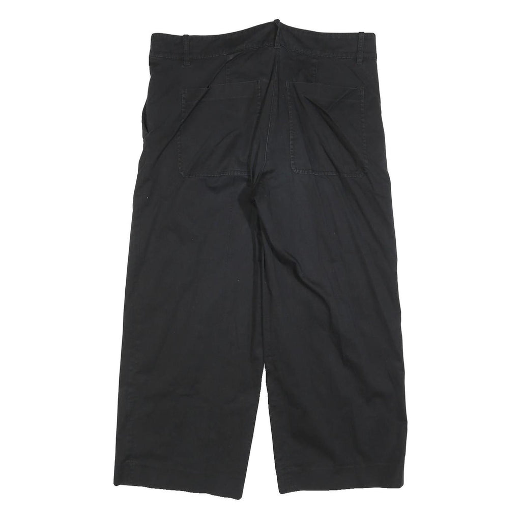 COS Womens Cotton Blend Black Relaxed Straight Trousers W36 L25 Casual Zip