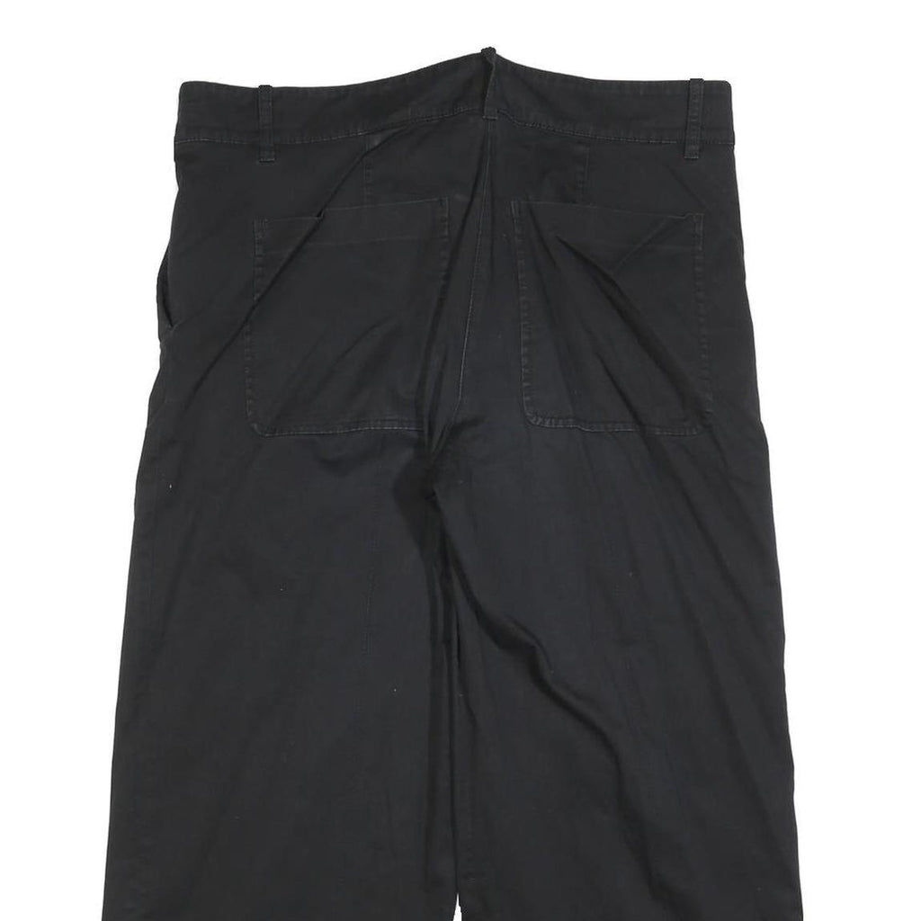 COS Womens Cotton Blend Black Relaxed Straight Trousers W36 L25 Casual Zip