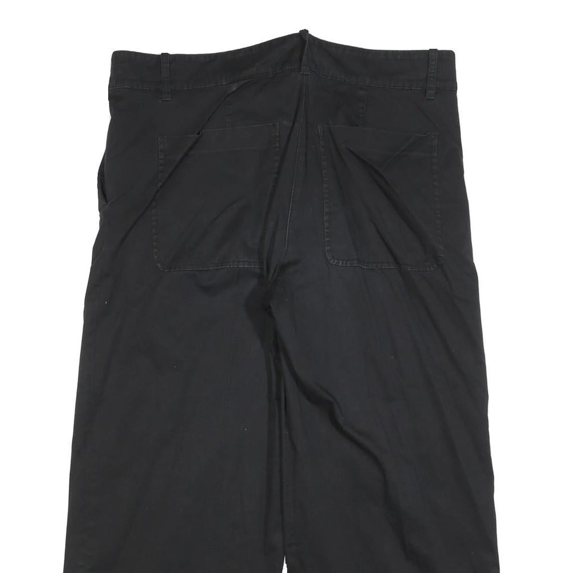 COS Womens Cotton Blend Black Relaxed Straight Trousers W36 L25 Casual Zip