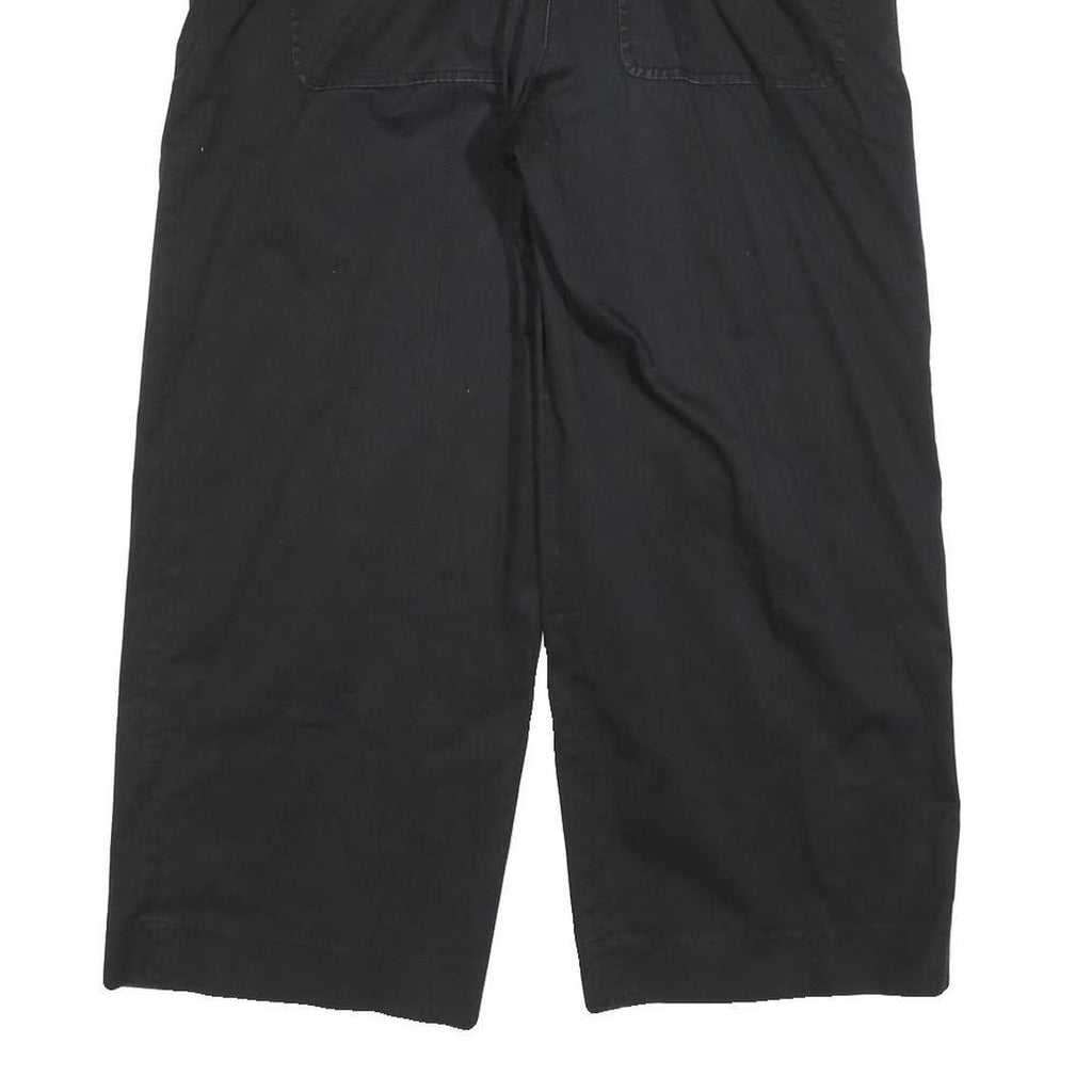 COS Womens Cotton Blend Black Relaxed Straight Trousers W36 L25 Casual Zip