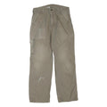 CARHARTT Mens Regular Beige Cotton Blend Cargo Trousers W32 L30 Workwear Zip