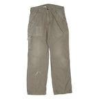 CARHARTT Mens Regular Beige Cotton Blend Cargo Trousers W32 L30 Workwear Zip