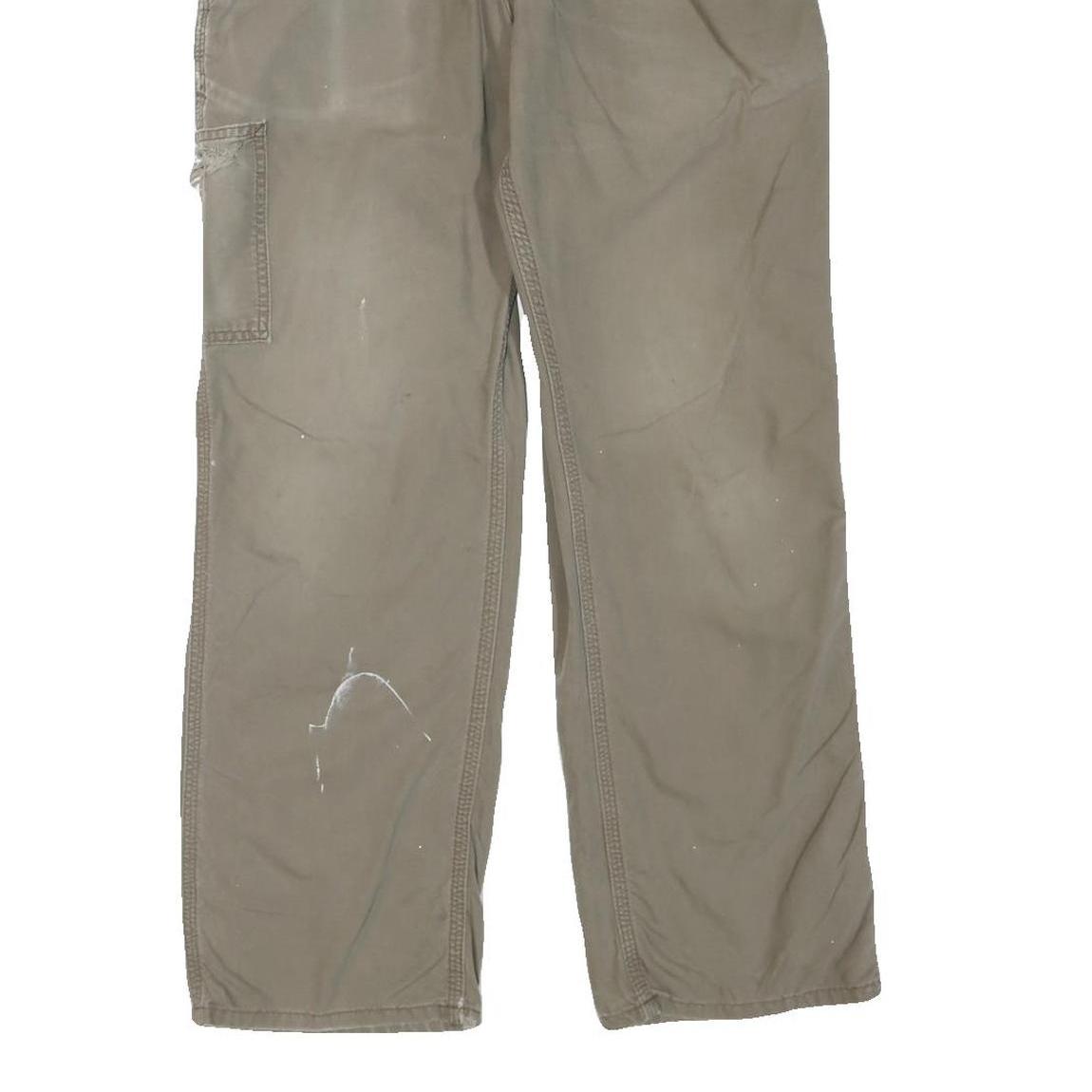 CARHARTT Mens Regular Beige Cotton Blend Cargo Trousers W32 L30 Workwear Zip