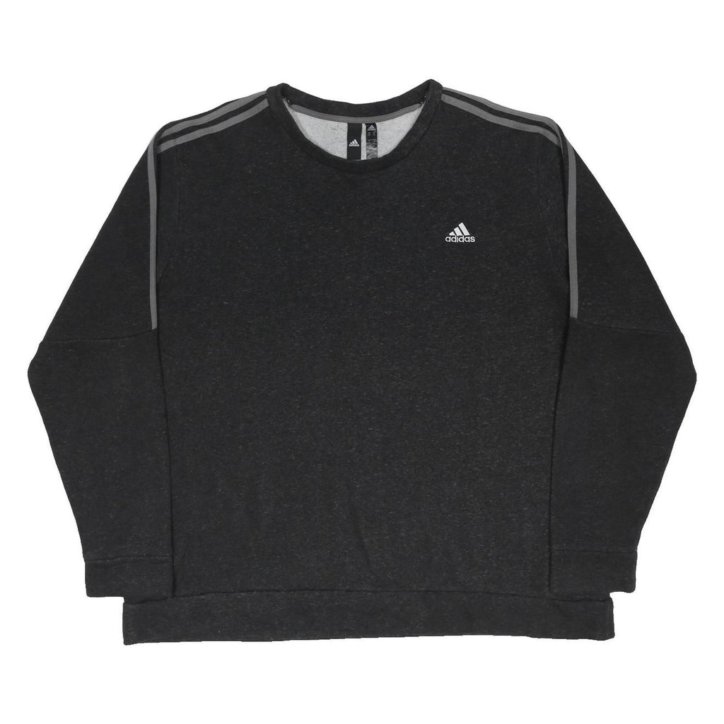 ADIDAS Mens Black Cotton Blend Crew Neck 2XL Sweatshirt Sports Style