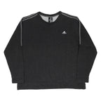 ADIDAS Mens Black Cotton Blend Crew Neck 2XL Sweatshirt Sports Style