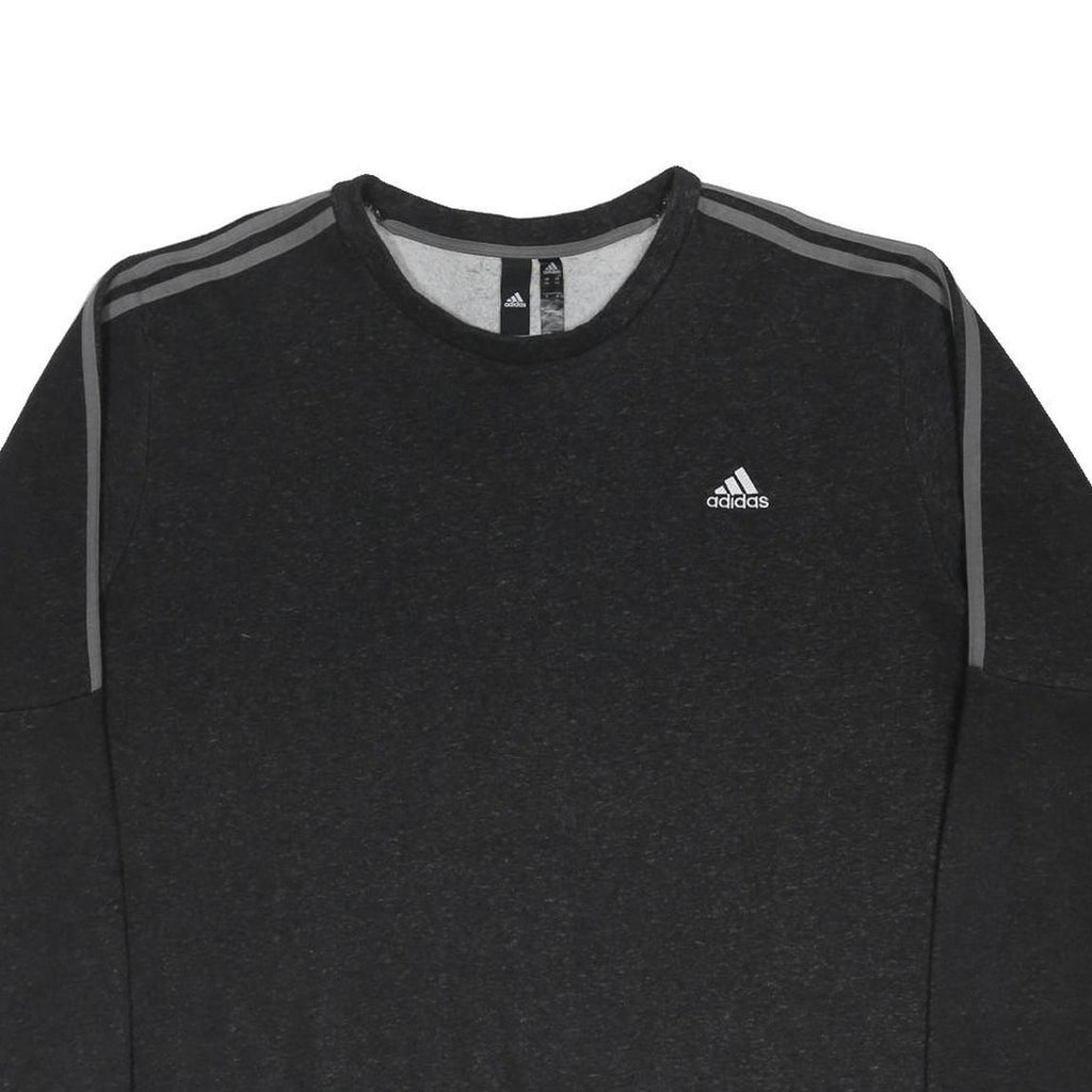 ADIDAS Mens Black Cotton Blend Crew Neck 2XL Sweatshirt Sports Style