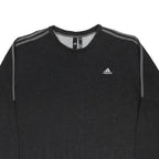 ADIDAS Mens Black Cotton Blend Crew Neck 2XL Sweatshirt Sports Style