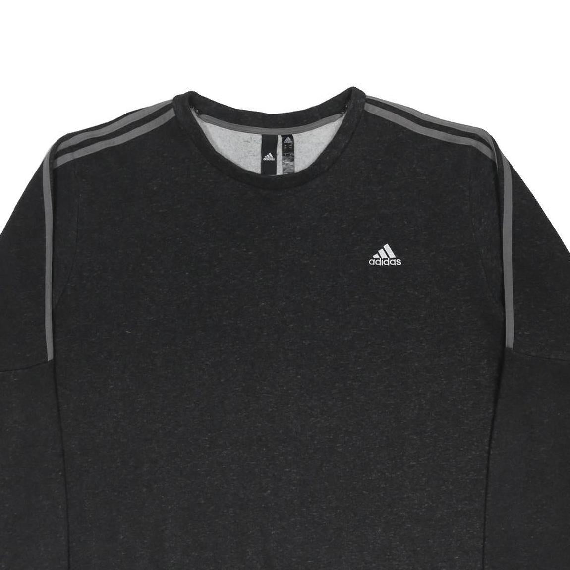 ADIDAS Mens Black Cotton Blend Crew Neck 2XL Sweatshirt Sports Style