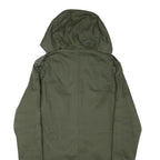 Womens Green Cotton Blend Hooded Zip Up Jacket M Plain Casual Outdoor