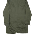 Womens Green Cotton Blend Hooded Zip Up Jacket M Plain Casual Outdoor