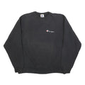 CHAMPION Womens Black Cotton Blend Crew Neck L Sweatshirt Pullover Logo