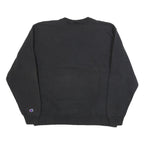 CHAMPION Womens Black Cotton Blend Crew Neck L Sweatshirt Pullover Logo