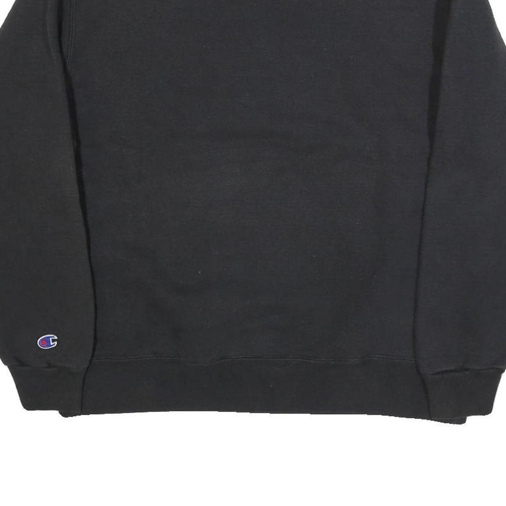 CHAMPION Womens Black Cotton Blend Crew Neck L Sweatshirt Pullover Logo