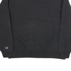 CHAMPION Womens Black Cotton Blend Crew Neck L Sweatshirt Pullover Logo