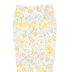 Womens Slim Floral Print Cotton Blend Trousers W30 L27 Zip Closure