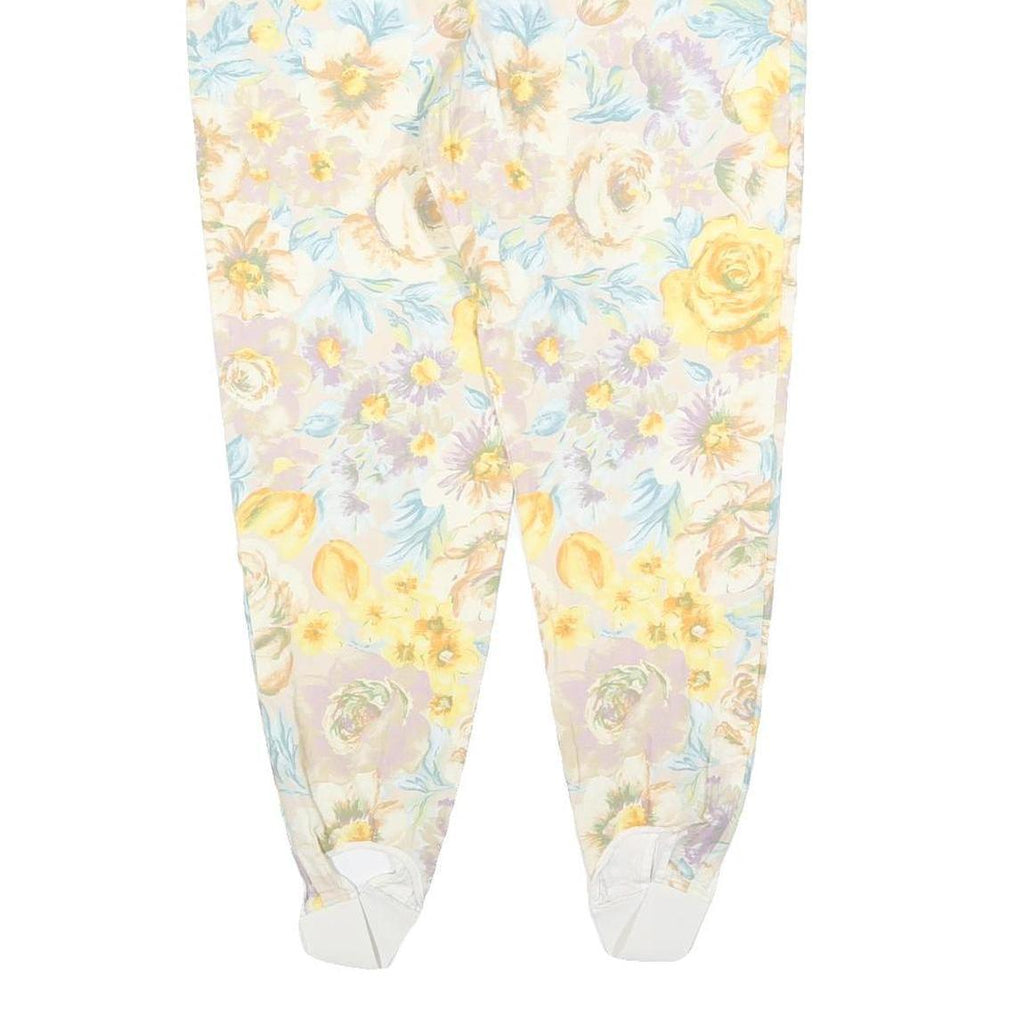 Womens Slim Floral Print Cotton Blend Trousers W30 L27 Zip Closure