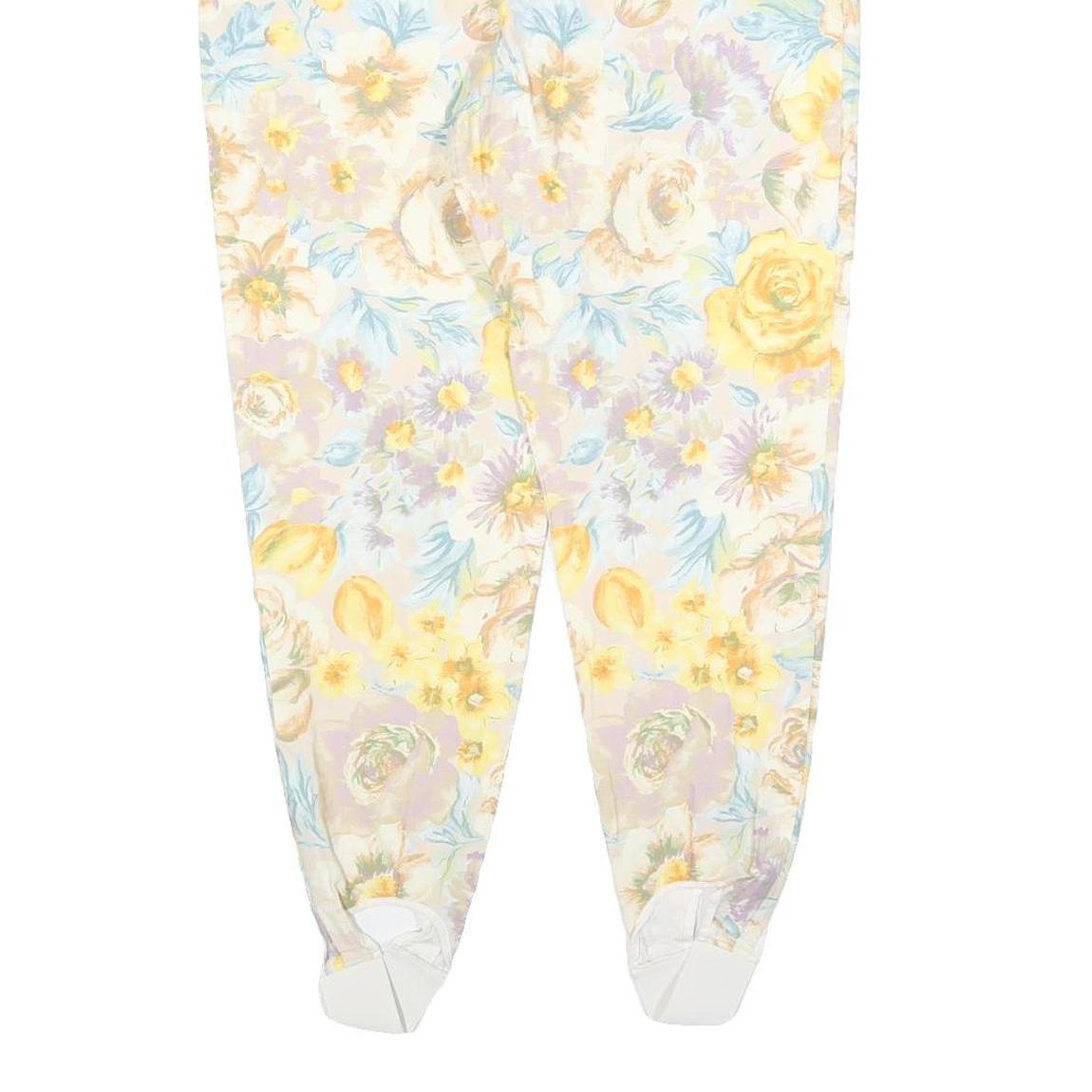 Womens Slim Floral Print Cotton Blend Trousers W30 L27 Zip Closure