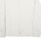 CALVIN KLEIN Mens White Plain 2XL Button Shirt Polyester Blend Casual Office