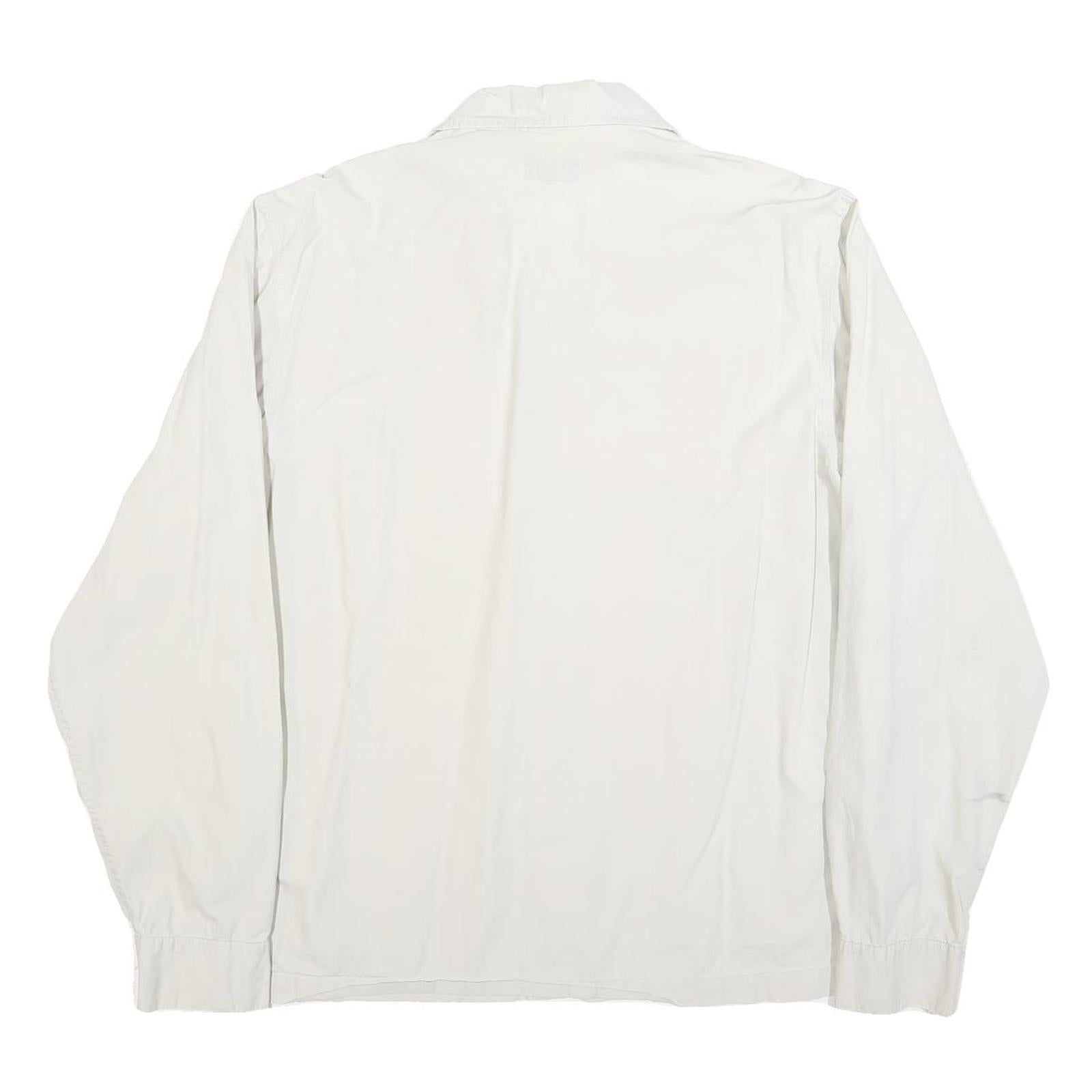 CALVIN KLEIN Mens White Plain 2XL Button Shirt Polyester Blend Casual Office