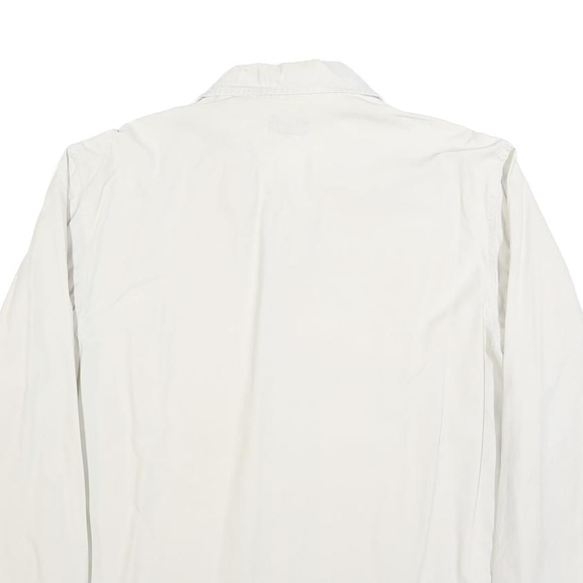 CALVIN KLEIN Mens White Plain 2XL Button Shirt Polyester Blend Casual Office