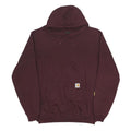 CARHARTT Mens Maroon Hoodie S Cotton Blend Logo Print Pullover Sweatshirt
