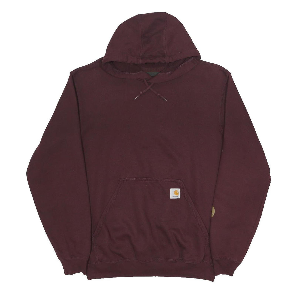 CARHARTT Mens Maroon Hoodie S Cotton Blend Logo Print Pullover Sweatshirt